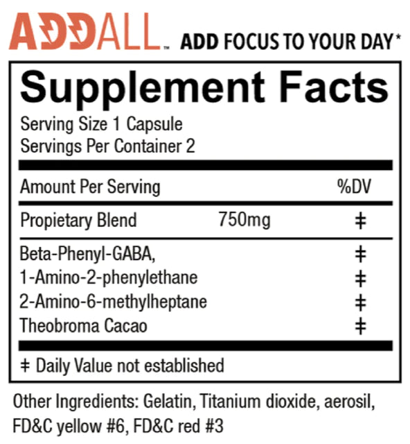 Addall XR Brain Boost Supplement 750 mg/Capsule (Pack of 2x)