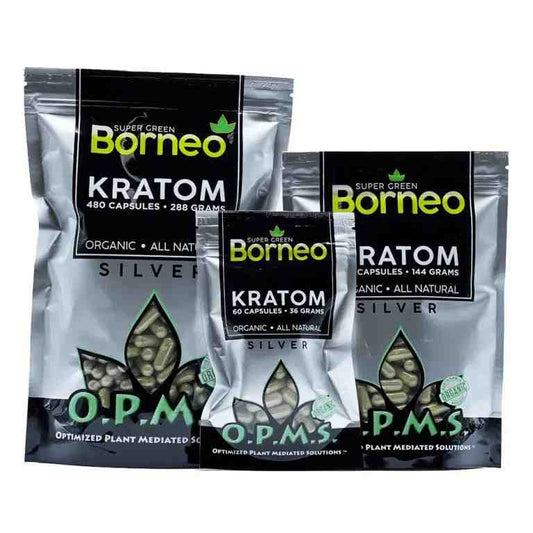 OPMS Kratom Silver Super Green Borneo Capsules