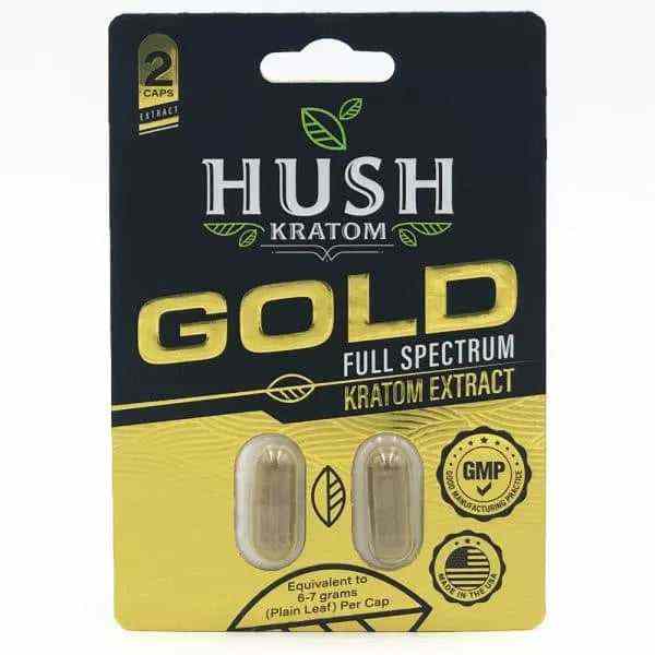 HUSH Kratom GOLD Full Spectrum Extract Capsules
