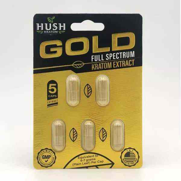 HUSH Kratom GOLD Full Spectrum Extract Capsules