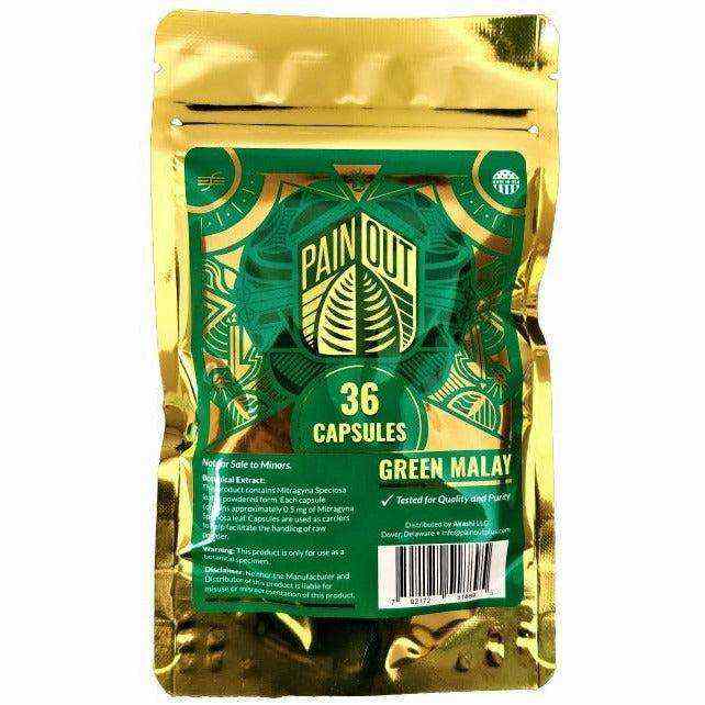 Pain Out Kratom Green Malay Capsules